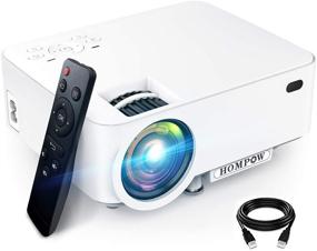 img 4 attached to 🎥 HOMPOW Mini Projector - 5500L HD Movie Projector, Portable Video Projector with 1080P Support and 176" Display. Compatible with TV Stick, HDMI, VGA, USB, TV Box, Laptop, DVD, and PS4 for Home Entertainment