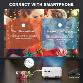 img 2 attached to 🎥 HOMPOW Mini Projector - 5500L HD Movie Projector, Portable Video Projector with 1080P Support and 176" Display. Compatible with TV Stick, HDMI, VGA, USB, TV Box, Laptop, DVD, and PS4 for Home Entertainment