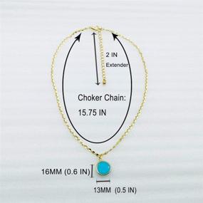 img 1 attached to Stunning 14K Gold Plated Opal Pendant Necklace: Double-Sided Natural Stone Necklace for Women & Girls - wgoud