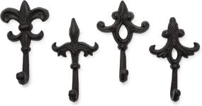 img 4 attached to Gasare Fleur De Lis Key Holder: Decorative Iron Wall Mount 🔑 with 4 Sturdy Hooks, Rustic Brown Finish - Organize Your Keys in Style!