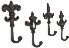 img 2 attached to Gasare Fleur De Lis Key Holder: Decorative Iron Wall Mount 🔑 with 4 Sturdy Hooks, Rustic Brown Finish - Organize Your Keys in Style!