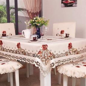 img 4 attached to 🌸 Refine Your Table Setting with BeautiLife Embroidered Cutwork Rectangular Tablecloth