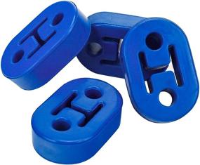 img 3 attached to 🔵 EPDM 2 Hole Exhaust Hanger Bushing Muffler Insulator Mount Bracket - 4PCS (Blue) | Universal Fit, High Density Rubber, Shock Absorbent | 12mm Hole, 78mm x 48mm x 26mm