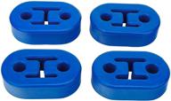 🔵 epdm 2 hole exhaust hanger bushing muffler insulator mount bracket - 4pcs (blue) | universal fit, high density rubber, shock absorbent | 12mm hole, 78mm x 48mm x 26mm logo