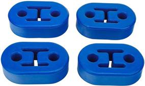 img 4 attached to 🔵 EPDM 2 Hole Exhaust Hanger Bushing Muffler Insulator Mount Bracket - 4PCS (Blue) | Universal Fit, High Density Rubber, Shock Absorbent | 12mm Hole, 78mm x 48mm x 26mm