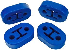 img 2 attached to 🔵 EPDM 2 Hole Exhaust Hanger Bushing Muffler Insulator Mount Bracket - 4PCS (Blue) | Universal Fit, High Density Rubber, Shock Absorbent | 12mm Hole, 78mm x 48mm x 26mm