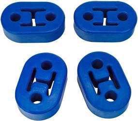 img 1 attached to 🔵 EPDM 2 Hole Exhaust Hanger Bushing Muffler Insulator Mount Bracket - 4PCS (Blue) | Universal Fit, High Density Rubber, Shock Absorbent | 12mm Hole, 78mm x 48mm x 26mm