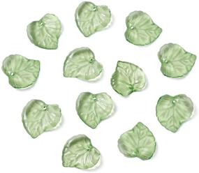 img 3 attached to 🌼 100pcs Transparent Green Acrylic Flower Beads Leaf Pendants 15x15mm for DIY Jewelry Making by Pandahall