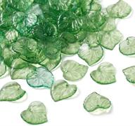 🌼 100pcs transparent green acrylic flower beads leaf pendants 15x15mm for diy jewelry making by pandahall logo