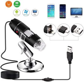 img 1 attached to 🔬 Jiusion 40-1000x USB 2.0 Digital Microscope with 8 LED, OTG Adapter and Metal Stand - Mac, Windows 7/8/10, Android, Linux Compatible