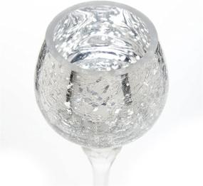 img 2 attached to Hosley Set of 3 Crackle Glass Tealight Holders - Color Options - 12 Inch, 10 Inch, 9 Inch (4-Metallic)