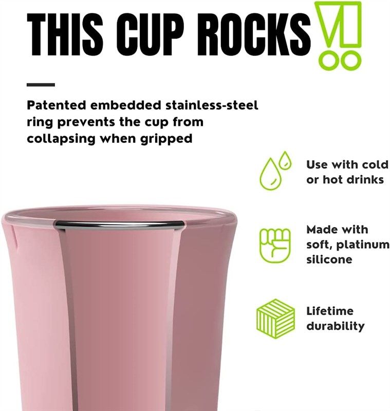 GoSili Silicone 16 oz Coffee Cup Hot Pink