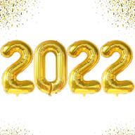 🎉 large 40 inch gold 2022 balloons - new years eve party supplies & decorations, happy new year 2022, nye decorations, gold number 2022 balloons, new years eve decor logo