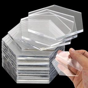 img 1 attached to 🎉 Newbested Pack of 20 Clear Acrylic Hexagon Place Card Table Seating Cards for Wedding, Birthday Party, Banquet - 3.15&#34; x 2.75&#34; Size, 3mm Thick - Ideal for Guest Chart, Escort Plates, Tiles, Food Sign Decoration