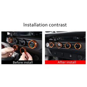 img 3 attached to LLKUANG Aluminum Alloy Air Conditioner Switch CD Button Knob Cover For Toyota Tacoma 2016-2020(Not Fit For 2021 Tacoma!) (Orange)