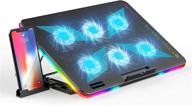 🖥️ liangstar laptop cooling pad: enhanced gaming fan stand with 6 quiet fans, rgb light, height adjust, usb ports, phone holder - 2021 edition logo