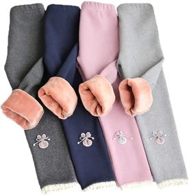 img 2 attached to 🧣 Govc Girls Kids Winter Warm Leggings: Cozy Fleece Lined Tights Pants