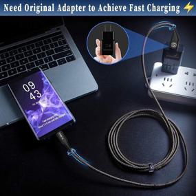 img 2 attached to 🔌 Быстрая зарядка USB Type C кабель [3 штуки, 3,3 фута] – Зарядное устройство USB-A к USB-C от Sweguard – Трос из нейлона для Samsung Galaxy S21 S20 S10 S9 S8 Plus, Note 20 10, A02S A32 A71, LG Stylo 6, Moto G-Black.