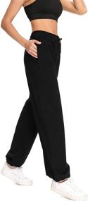 img 3 attached to CakCton Women's Sweatpants with Pockets - High Waisted Loose Joggers for Workout, Yoga, Lounge - Drawstring Active, Casual Sports Pants