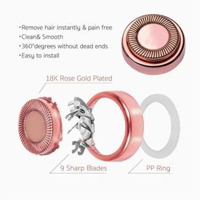 img 1 attached to 💆 BEENLE Facial Hair Remover Replacement Heads: 18K Gold-Plated, Rose Gold - 4PCS