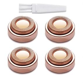 img 2 attached to 💆 BEENLE Facial Hair Remover Replacement Heads: 18K Gold-Plated, Rose Gold - 4PCS