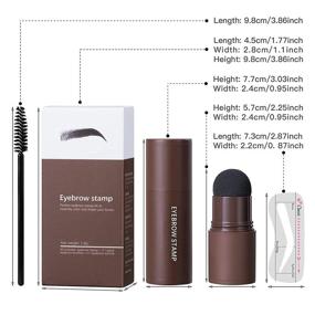 img 3 attached to 💧 Waterproof Eye-Brow Stamp Stencil Kit: Define and Fill Brows with Ease! Includes 10 Reusable Stencils and 2 Brushes - Light Brown