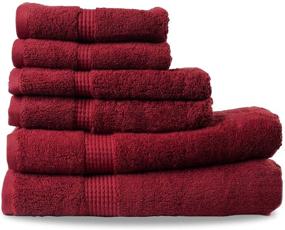 img 4 attached to 🛀 Dachi 6 Piece Towel Set - Includes 2 Bath Towels, 2 Hand Towels, and 2 Washcloths - Super Absorbent, Soft 100% Cotton Towels in Burgundy