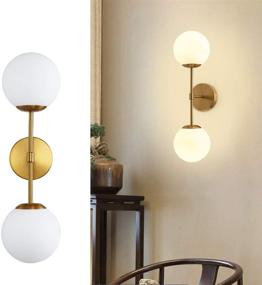 img 3 attached to Modern Glass Ball Wall Light - Uplantin Mid Century Wall Lamp: Magic Bean Globe Wall Sconces for Restaurant, Living Room, Stairs, Bathroom Mirror