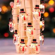 🎅 10 ft 30 led snowman string lights: usb & battery powered, remote control & timer for christmas decor logo