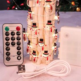 img 3 attached to 🎅 10 Ft 30 LED Snowman String Lights: USB & Battery Powered, Remote Control & Timer for Christmas Decor