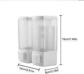 img 3 attached to 🧴 Ailelan Shampoo and Conditioner Dispenser: Convenient 2-Chamber Wall Mount for Bathroom, Kitchen, Hotel, and Restaurant Use - 500ML Capacity (White)