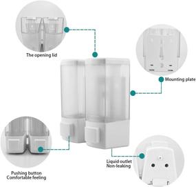 img 2 attached to 🧴 Ailelan Shampoo and Conditioner Dispenser: Convenient 2-Chamber Wall Mount for Bathroom, Kitchen, Hotel, and Restaurant Use - 500ML Capacity (White)