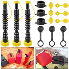 img 2 attached to 🔧 VSTM Gas Can Spout Replacement Kit - ABS Plastic Pour Nozzle, Vent Caps, Stopper Caps, Rear Stripe Caps, Connected Strings & Collar Caps for Fuel, Diesel, Water Jug