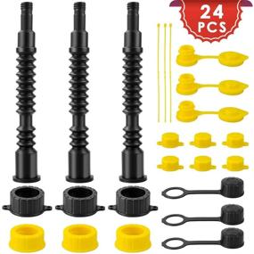 img 3 attached to 🔧 VSTM Gas Can Spout Replacement Kit - ABS Plastic Pour Nozzle, Vent Caps, Stopper Caps, Rear Stripe Caps, Connected Strings & Collar Caps for Fuel, Diesel, Water Jug