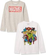 👕 amazon essentials boys' disney star wars marvel 2-pack long-sleeve t-shirt tops: quality and style for young fans logo