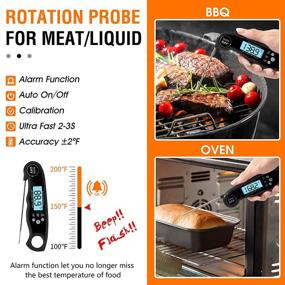 img 2 attached to Olaosiry Meat Thermometer for Food Cooking: Digital Probe Instant Read Grilling Thermometer - Dual Probe for Turkey BBQ with Alarm (Black)