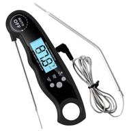 olaosiry meat thermometer for food cooking: digital probe instant read grilling thermometer - dual probe for turkey bbq with alarm (black) logo