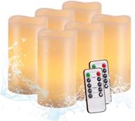 🕯️ salipt led flameless candle set of 6 - battery operated, waterproof, indoor outdoor use, lvory white logo