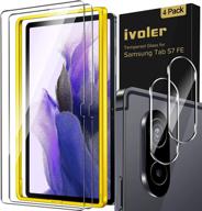 📱 premium 2-pack ivoler screen protector & camera lens protector for samsung galaxy tab s7 fe 5g & s7 plus 5g - tempered glass, anti-scratch film - 12.4 inch логотип