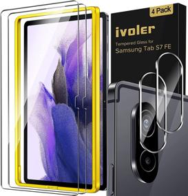 img 4 attached to 📱 Premium 2-Pack iVoler Screen Protector & Camera Lens Protector for Samsung Galaxy Tab S7 FE 5G & S7 Plus 5G - Tempered Glass, Anti-Scratch Film - 12.4 inch