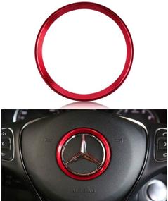 img 4 attached to LECART Car Steering Wheel Emblem Sticker For Mercedes-Benz B C E GLK CLA GLA Class Steering Wheel Decorative Accessories Auto Decor Trims Red Steering Wheel Logo Metal Decal Stickers(Large Size)