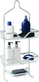 img 2 attached to 🚿 Organize Your Shower Space with the Splash Home Aluminum Maui Shower Caddy: Hanging Head Two Basket Organizers with Dish for Convenient Shampoo, Conditioner, and Soap Storage in Chrome, 25 x 5 x 11.5