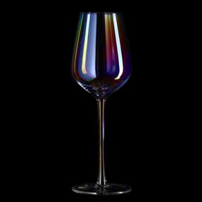 img 2 attached to 🍷 Iridescent Luster Large Radiance Wine Glasses - The Wine Savant Set of 4: Enhancing Your Wine Experience with White Pearl Whimsy and Nostalgia, Packaged in an Elegant Gift Box