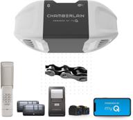 blue garage door opener - chamberlain c2405 c2405t smart myq app controlled, long-lasting chain drive logo