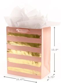 img 2 attached to Hallmark Gold and Pink Assorted Gift Bag Set (Pack of 3: 2 Large 13-inch and 1 Medium 9-inch) - Ideal for Birthdays, Mother's Day, Anniversaries, Bridal Showers and More