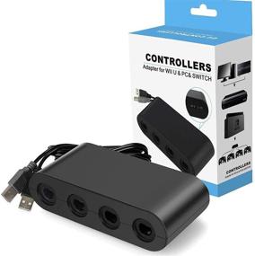 img 4 attached to 🎮 Y Team Gamecube Controller Adapter for Nintendo Switch and Wii U (Compatible with Super Smash Bros), PC, 4 Port, Black - Model W046