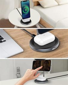 img 1 attached to 🔌 ROBOQi 2-in-1 Mag-Safe Wireless Charger Stand Dock for iPhone 12/12 Mini/12 Pro/12 Pro Max, AirPods Pro/2 with Magnetic Charging Station