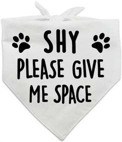 img 3 attached to 🐶 Shy Please Give Me Space Triangle Dog Scarf - Funny Pet Puppy Bandana for Family Kitchen