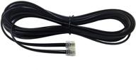 📞 15ft black ornin telephone extension line cord cable wire with rj11 plugs - standard land phone line logo