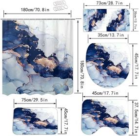 img 1 attached to Мраморная занавеска для душа в ванной комнате Водонепроницаемая